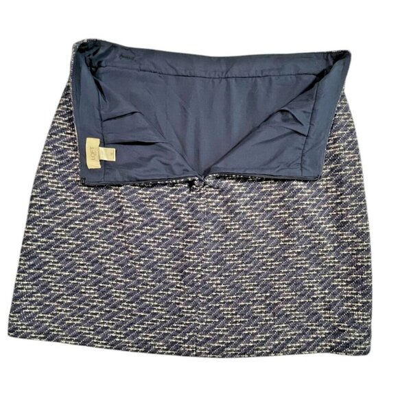 LOFT Lined A-Line Skirt Faux Button Detail Navy Size 12 - Picture 5 of 6